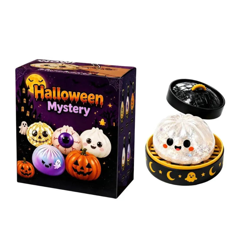 5.5cm Soft Squishy Dumpling Toy With Halloween Theme Steamed Box Slow Rising Funny Sensory Toy Decompression Squeeze Toy Gift Atypical Journey Store