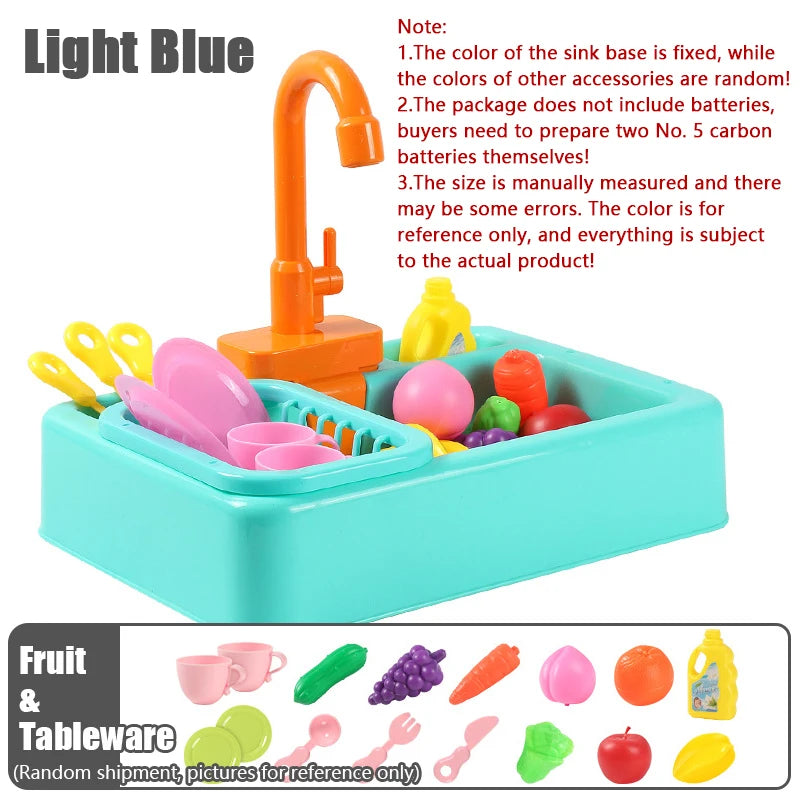 Kids Kitchen Sink Toys Simulation Electric Dishwasher Mini Kitchen Food Pretend Play House Toy Set Children Role Play Girl Toys Atypical Journey Store