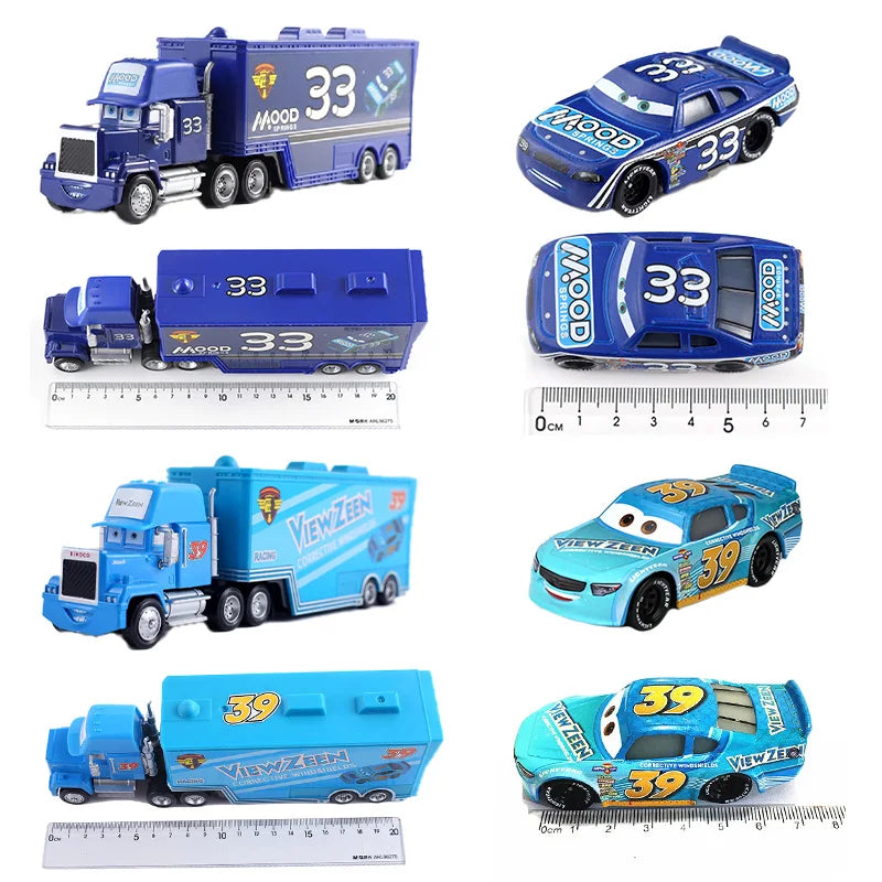 Disney Pixar Cars 3 Lightning McQueen, Jackson Storm, Cruz Ramirez, Hudson Mack Truck & Chick Hicks Toy Set Atypical Journey Store