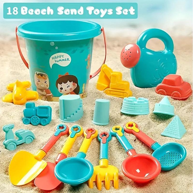Summer Beach Sand Play Toy Set for Kids - 18 Piece Outdoor Fun for Boys and Girls Atypical Journey Store