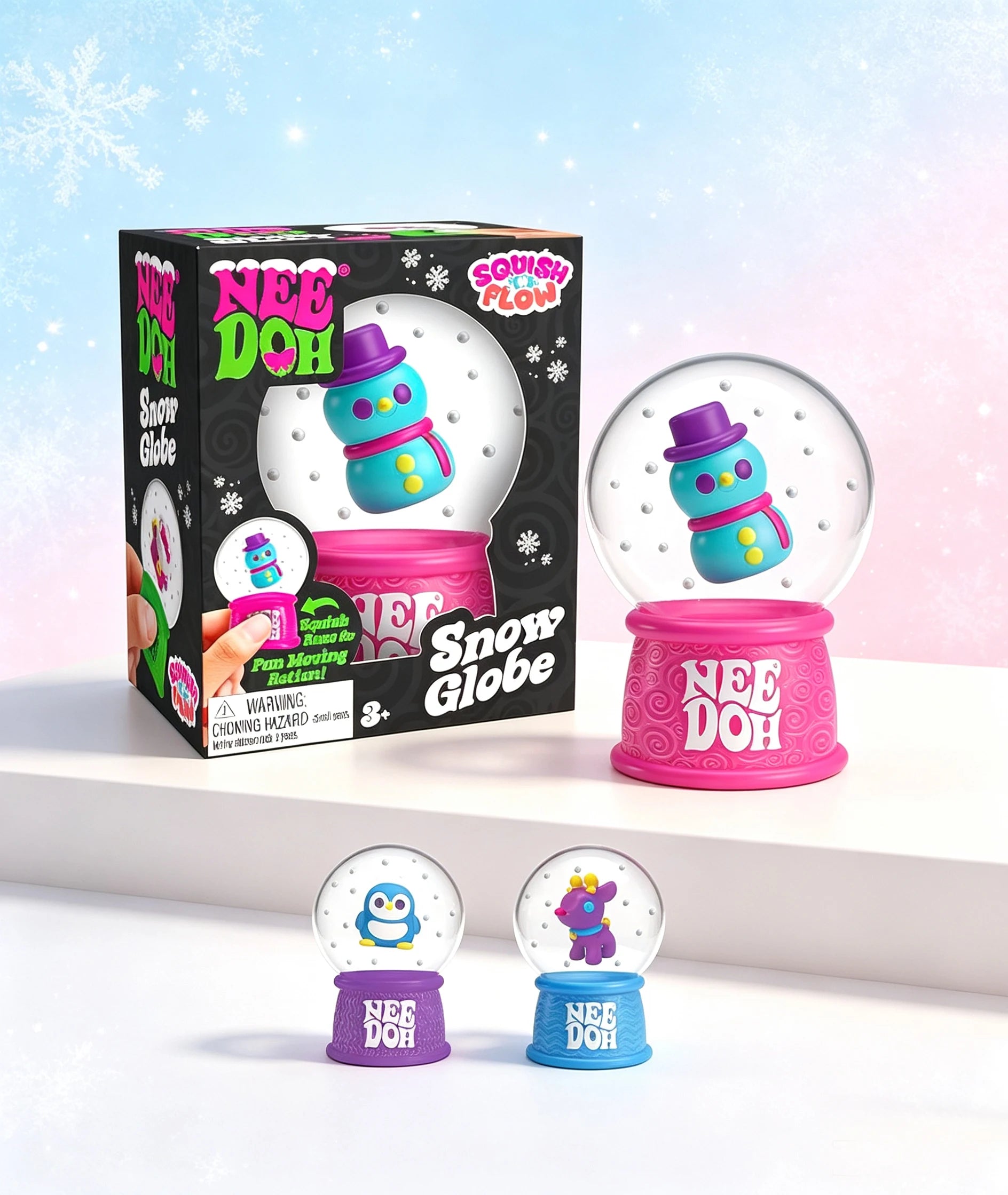 NeeDoh Squish Flow Snow Globe Crunch Crunch Stress Relief Toy Squeeze Toy Nice Cube Sensory Toy for Adults Gifts Atypical Journey Store