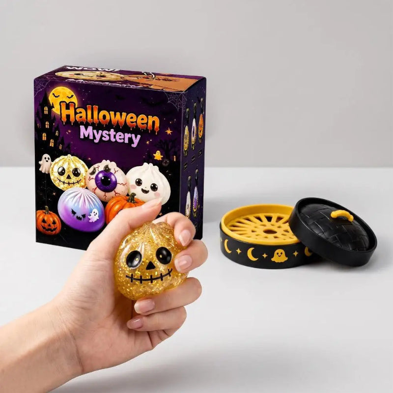 5.5cm Soft Squishy Dumpling Toy With Halloween Theme Steamed Box Slow Rising Funny Sensory Toy Decompression Squeeze Toy Gift Atypical Journey Store