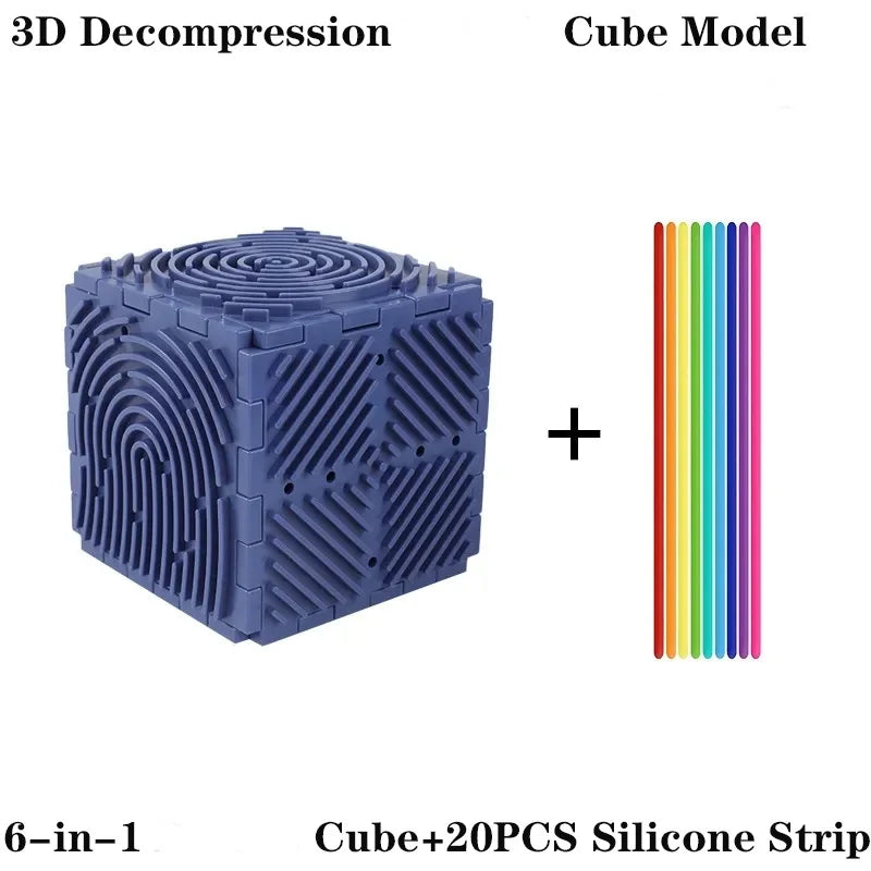 3D Silicone Decompression Board Decompression Diy Puzzle House Cube Three-Dimensional Sensory Children's Toy Atypical Journey Store