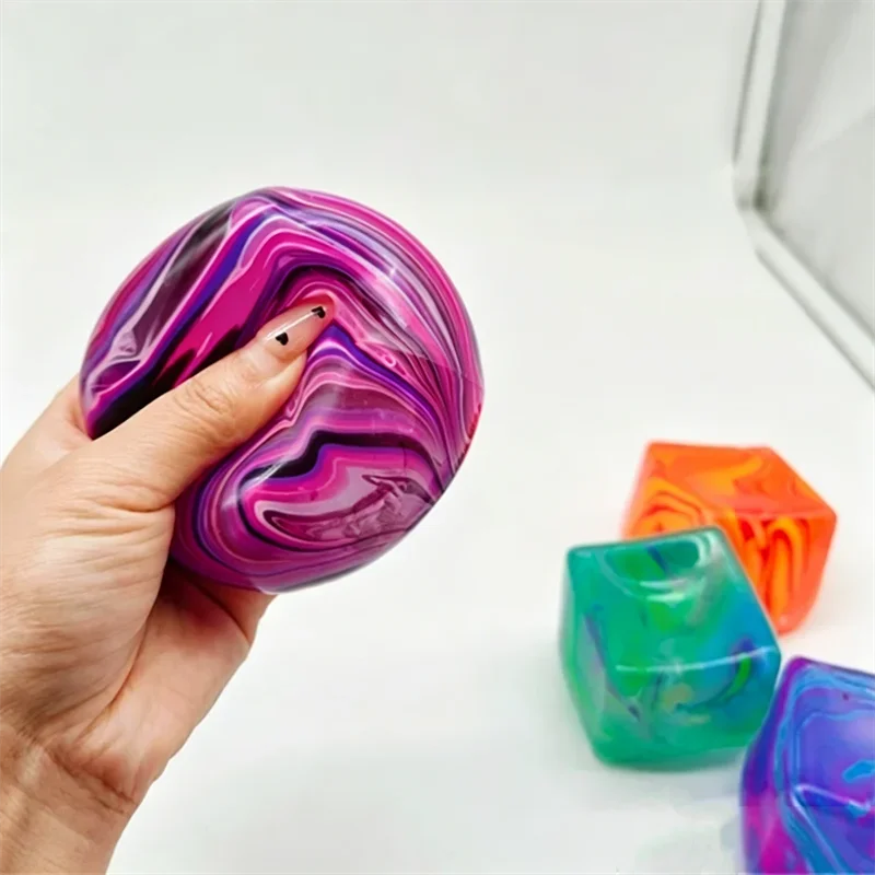 Nice Cube Rainbow Marbled Sensory Toy Maltose Stuffed Slow Rising Anxiety Relief Hand Exercise Ball ADHD Autism for Adults Gift Atypical Journey Store