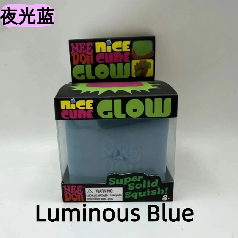 New Schylling Needoh Nice Cube Glow In The Dark Squishy Stress Toy - Slow Rebound Glitter Sensory Relief for Adults Atypical Journey Store
