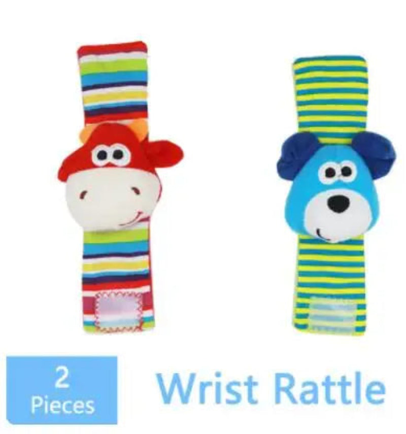 Newborn Cartoon Plush Socks Wrist Strap Rattles Baby Toys 0-36 Months Atypical Journey Store