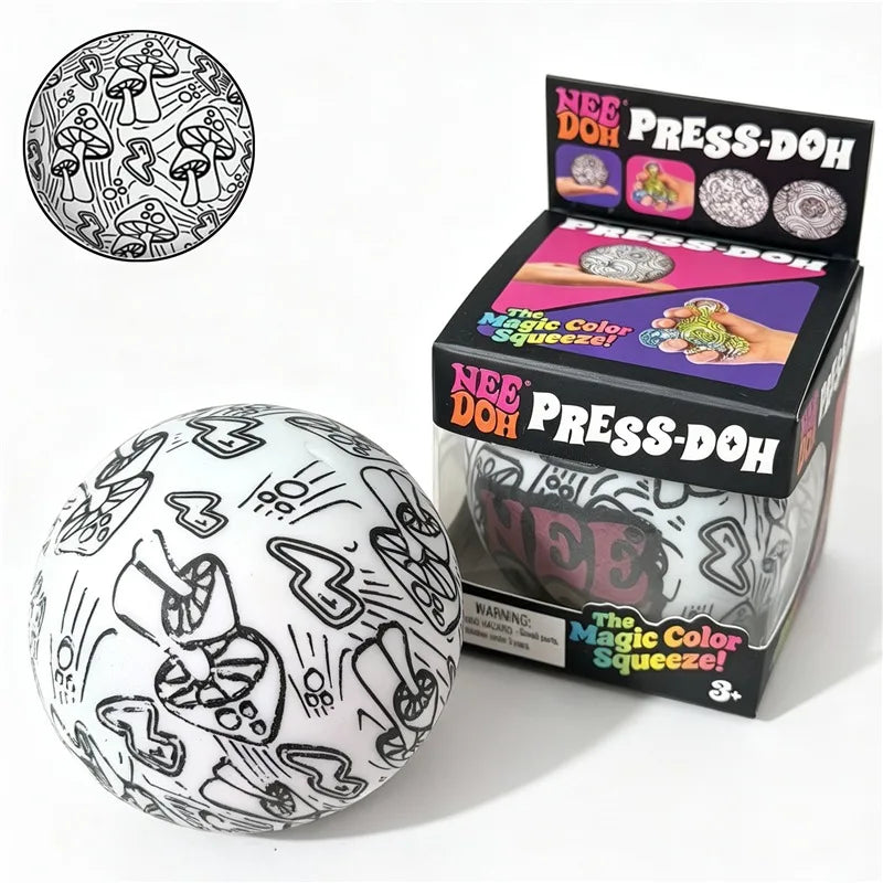 Schylling Needoh Press-Doh Color Changing Squeeze Fidget Ball Toy Dough Filled Doodle Pattern Fast Rebound Sensory Autism Toy Atypical Journey Store
