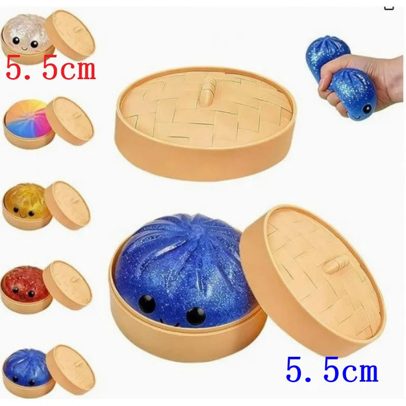 5.5/8.5cm Stress 1-12Pcs Dumpling Squash Toy Dampaline Squishy with Box Dumplings Sensory Squeeze Toy for  Relief Gift Birthday Atypical Journey Store