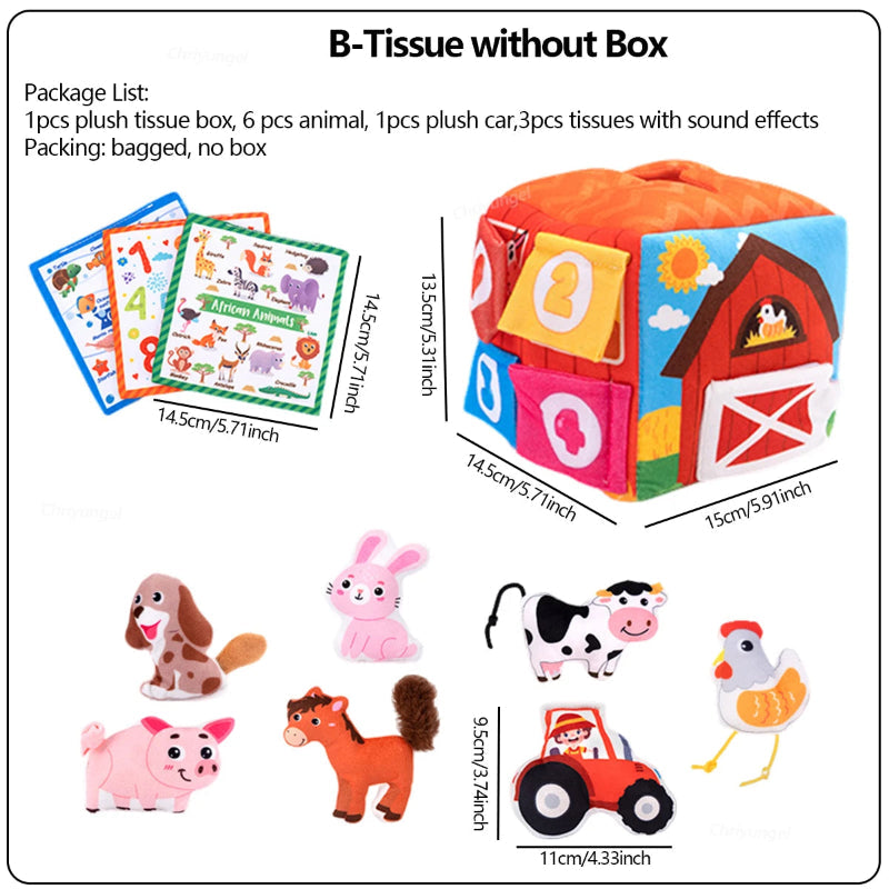 Montessori Plush Barn Sensory Toy Set with Farm Animals for Babies Atypical Journey Store