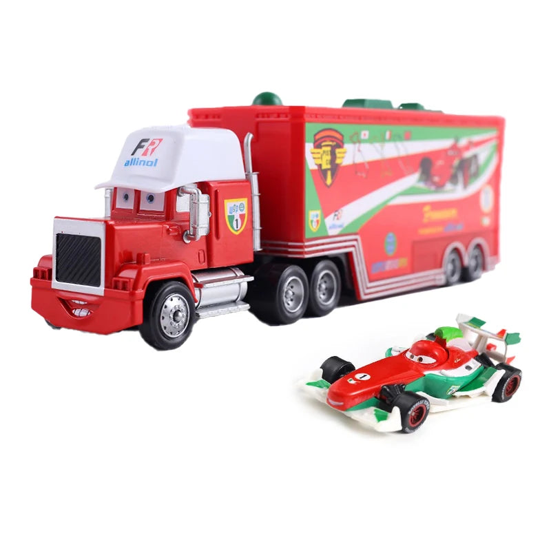 Disney Pixar Cars 3 Lightning McQueen, Jackson Storm, Cruz Ramirez, Hudson Mack Truck & Chick Hicks Toy Set Atypical Journey Store
