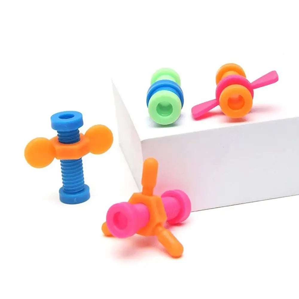 4pcs/set ABS Rotating Screw Colorful Focus Tool Pencil Cases Random Color Anxiety Relief Push Fidget Pencil Toppers Atypical Journey Store