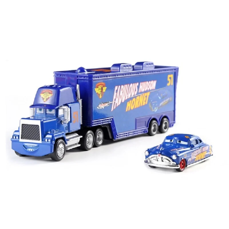 Disney Pixar Cars 3 Lightning McQueen, Jackson Storm, Cruz Ramirez, Hudson Mack Truck & Chick Hicks Toy Set Atypical Journey Store