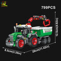 HUIQIBAO Farmer Truck model Building Block Tractor Cultivator Harvester Vehicle MOC Car Brick City Construction Toy For Children Atypical Journey Store