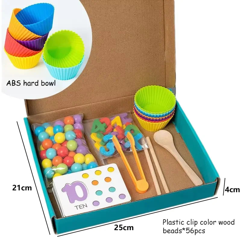 Montessori Mathematics Props Baby Digital Cognitive Pairing Puzzle Puzzle Igenious Ingenious Pearl Children's Fine Action Toys Atypical Journey Store