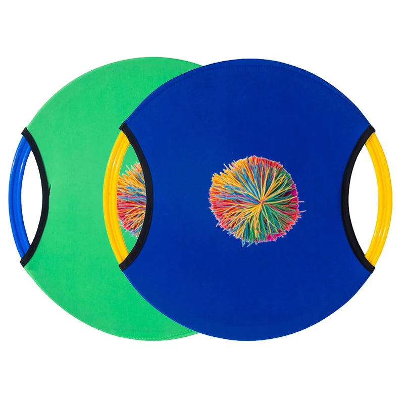 2PCS Outdoor Sports 28CM Flying Disc Trampoline Paddle Ball Game Toss and Catch Parent Child Interactive Sensory Toys Kids Adult Atypical Journey Store