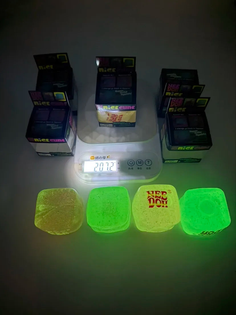 New Schylling Needoh Nice Cube Squishy Stress Toy Glow In The Dark Slow Rebound Sensory Glitter Pressure Relief For Adults gifts Atypical Journey Store