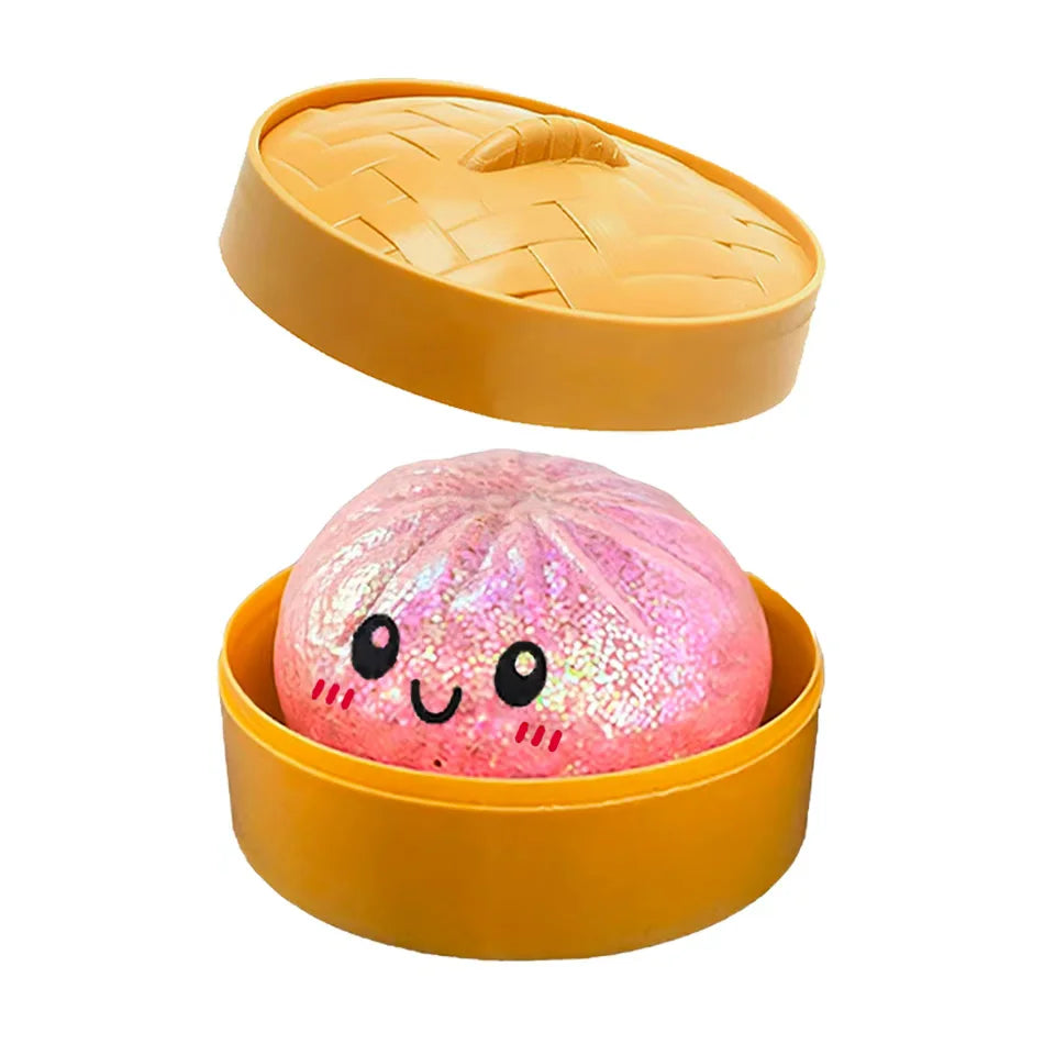 New 1-12pcs Glitter Dumpling Glitter Dumpling Squishy with Box Dumplings Sensory Squeeze Toy for Stress Relief Toys Atypical Journey Store