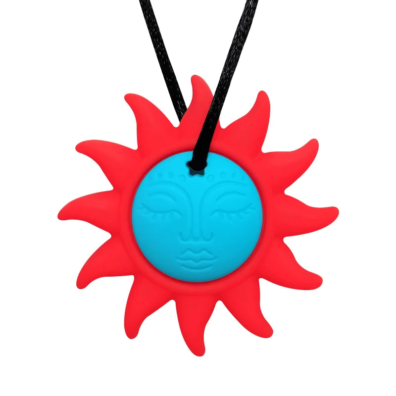 New Creative Sun Goddess Silicone Necklace for Children Fashion Chewable Teether Necklaces Girls Series Jewelry Gift Atypical Journey Store