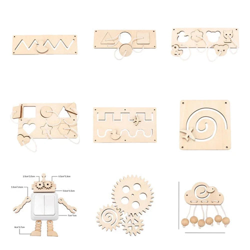 2024 DIY Montessori Busy Board  Accessories Wooden Graffiti Digit Early Ball Sequin Helicopter Educational Toy For Children Gift Atypical Journey Store