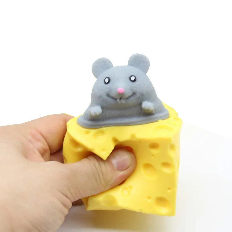 Cheese Mouse Stress Ball Toy - Decompression Squeeze Mice Fidget for Adults & Kids, Sensory Play Gift Atypical Journey Store