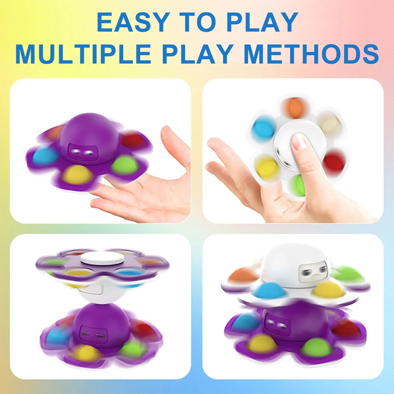 1PCS New Anti Stress Push Bubble Fidget Spinner Face-Changing Sensory Toy Push popete Spiner Stress Relief Fidget Toys For Kids Atypical Journey Store
