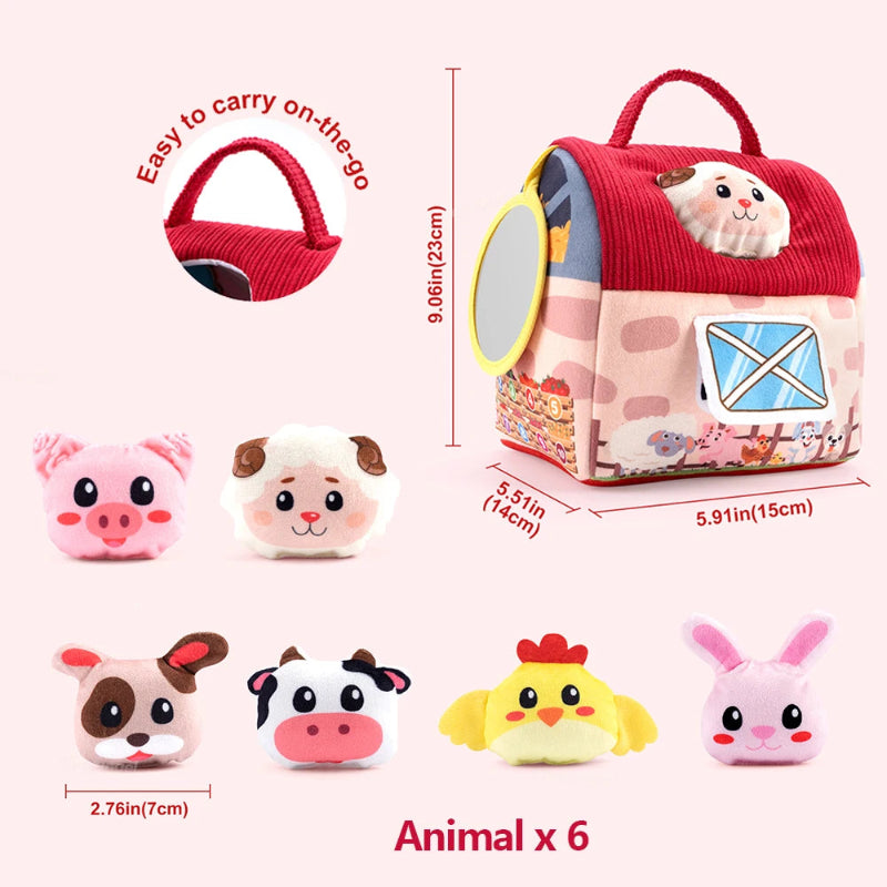 Montessori Plush Barn Sensory Toy Set with Farm Animals for Babies Atypical Journey Store