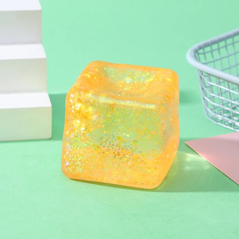 5CM Ice Cube Shaped Fidget Toy Square Stress Relief Ball Squishy Squeeze Anxiety Maltose Stress Relief Sensory Adults Toys Atypical Journey Store
