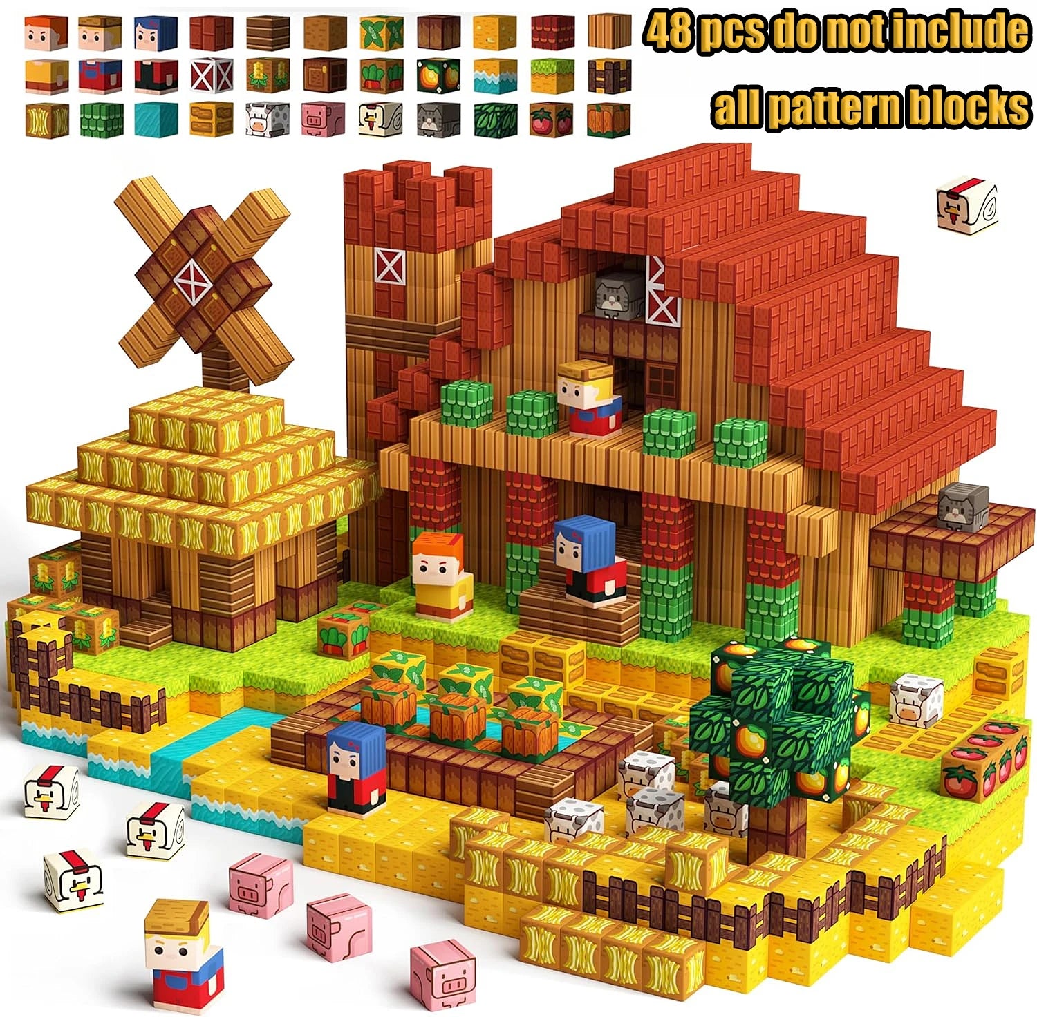 Magnetic Building Blocks Mine World Magnetic Mine Exploration Construction Brick Cube STEM Toy Set Gift for Boy Girl Children Atypical Journey Store