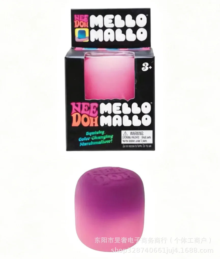 New Needoh Mello Mallo Uv Light Reactive Squish Toy Marshmallow Texture Slow Rising Squeeze Fidget Toy Sunlight Color Change Atypical Journey Store