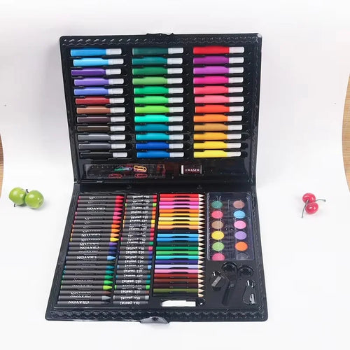 150 Brush Set Children's Painting, Stationery Art Oil Painting Stick Tools Watercolor Pen Crayon Pencil Graffiti Gift Box Atypical Journey Store