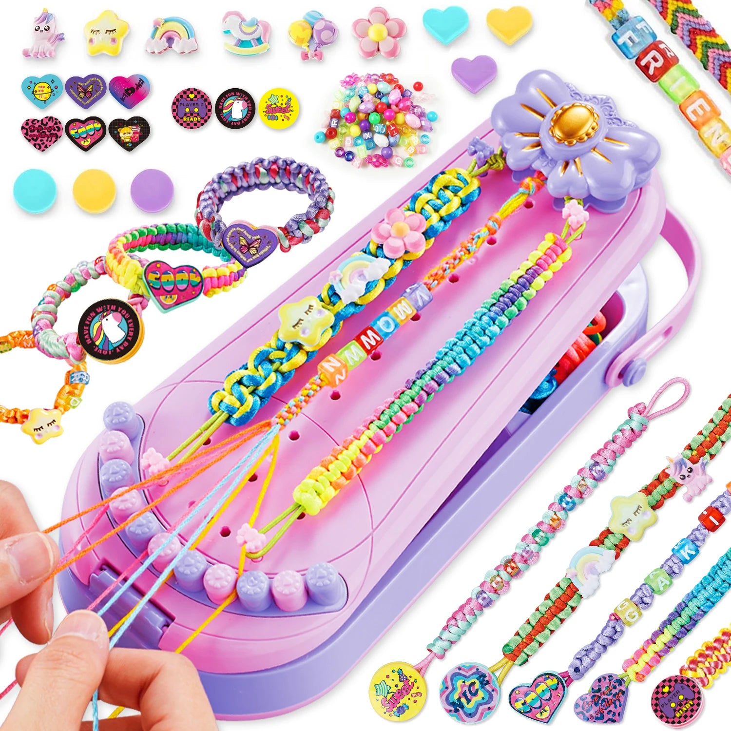 DIY Bracelet Making Kit for Girls - Children's Art And Craft Jewelry Rope Weaving Set Toy Suitable for Ages 6-12 Gift Atypical Journey Store