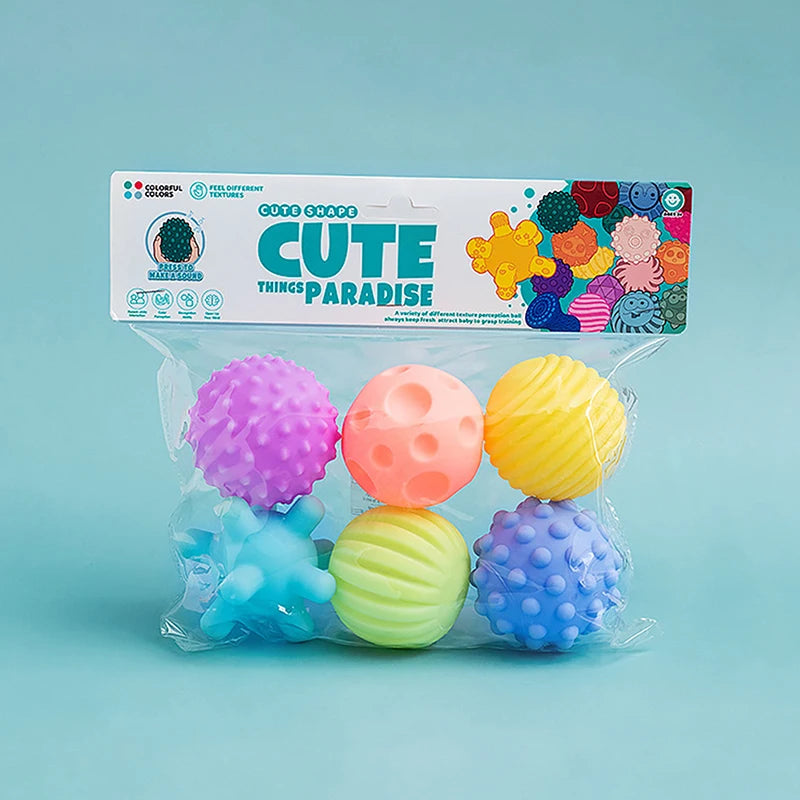 6Pcs Baby Toys Sensory Balls For Children Textured Hand Touch Ball Soft Massage Ball Infant Rattle Senses Toys Educational Bath Atypical Journey Store