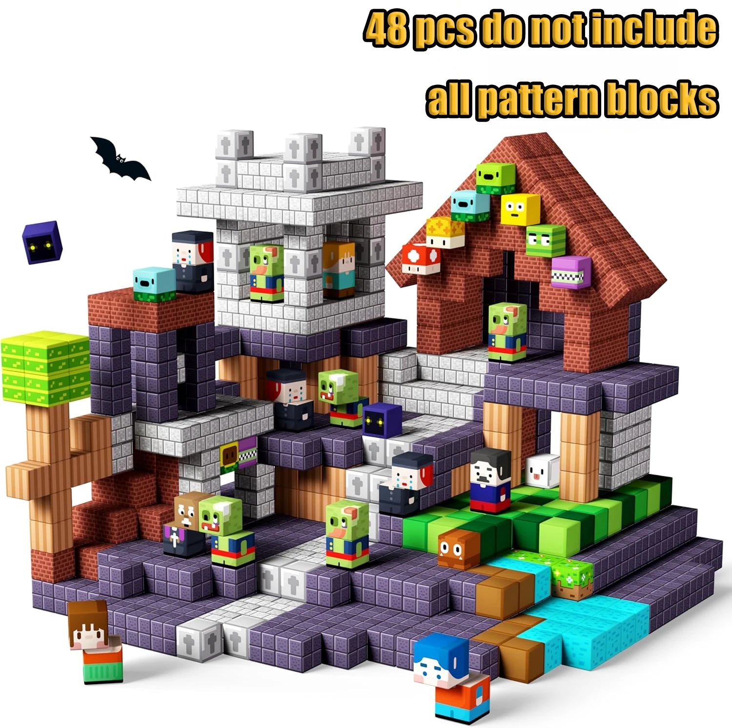 Magnetic Building Blocks Mine World Magnetic Mine Exploration Construction Brick Cube STEM Toy Set Gift for Boy Girl Children Atypical Journey Store