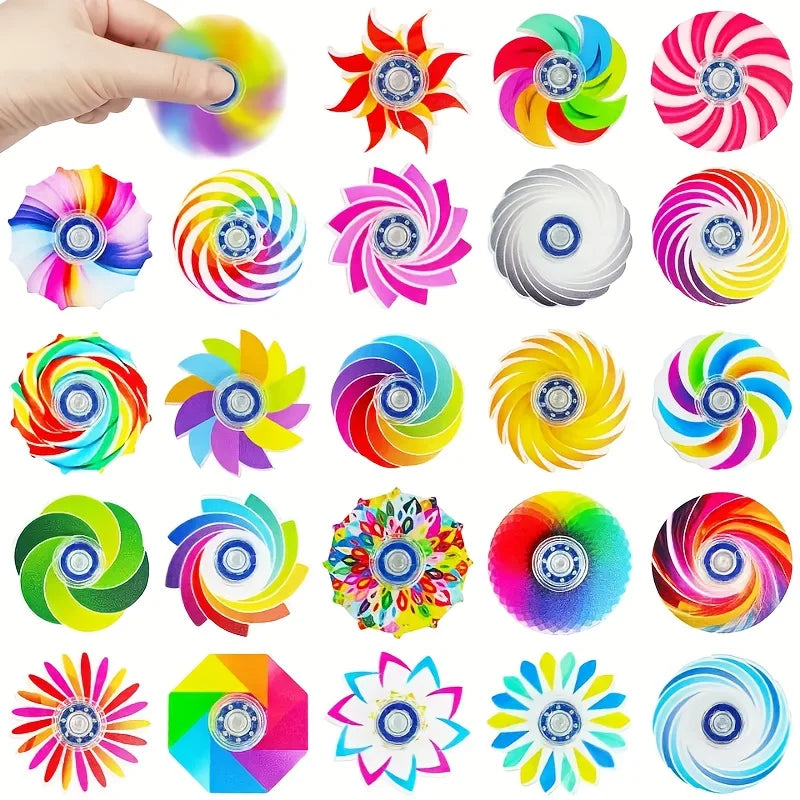 5/10/20pcs Mini Rainbow Fidget Spinner Sensory Stress Relief Toys Atypical Journey Store