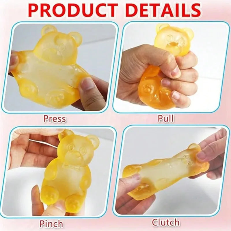 NEEDOH Soft Gummy Bear Fidget Squeeze Toy TPR Sensory Stress Relief Toy Kids Birthday Party Gift Atypical Journey Store