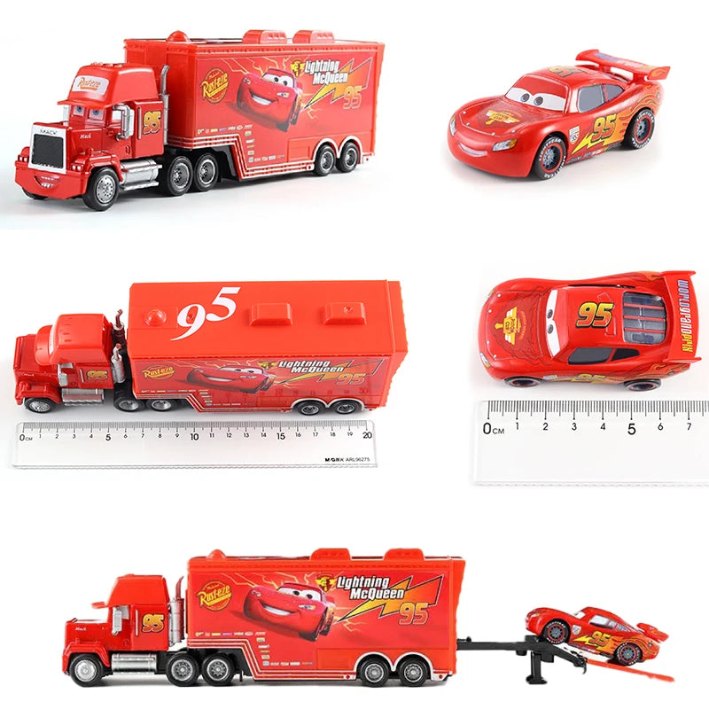 Disney Pixar Cars 3 Lightning McQueen, Jackson Storm, Cruz Ramirez, Hudson Mack Truck & Chick Hicks Toy Set Atypical Journey Store
