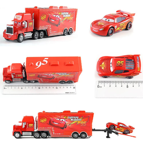 Disney Pixar Cars 3 Lightning McQueen, Jackson Storm, Cruz Ramirez, Hudson Mack Truck & Chick Hicks Toy Set Atypical Journey Store
