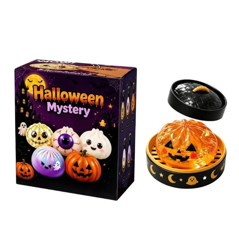 5.5cm Soft Squishy Dumpling Toy With Halloween Theme Steamed Box Slow Rising Funny Sensory Toy Decompression Squeeze Toy Gift Atypical Journey Store