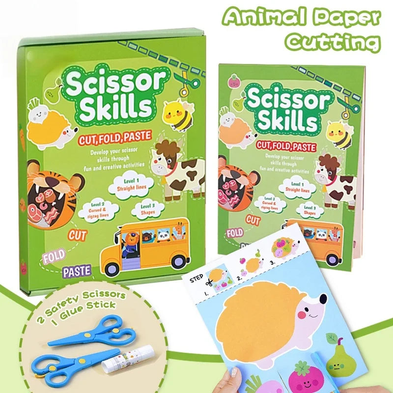 Children's Animal Cartoon Paper Cutting Book - DIY Puzzle Craft Set for Creative Play Atypical Journey Store