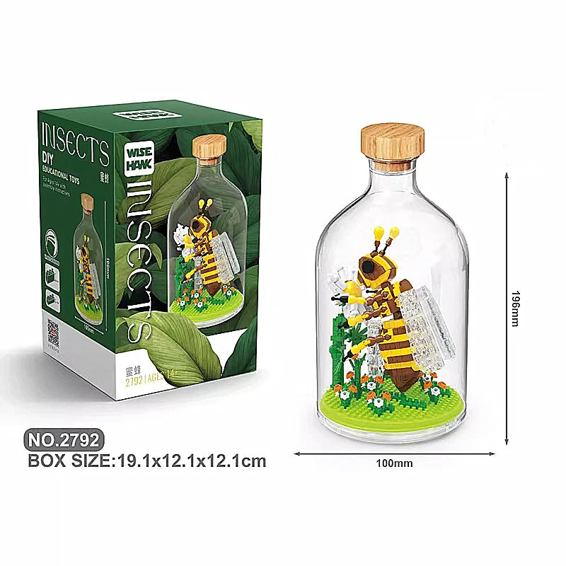 New Product Simulation Animal Series Creative Children's Toys Bottled Building Blocks Flamingo Seahorse Educational Gift Model Atypical Journey Store