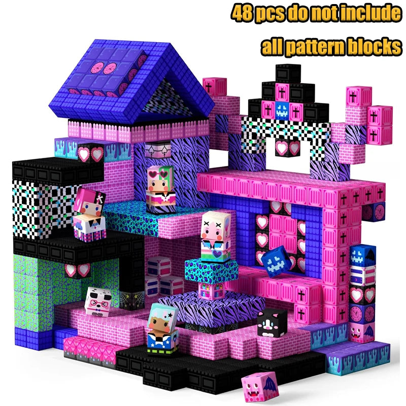 Magnetic Building Blocks Mine World Magnetic Mine Exploration Construction Brick Cube STEM Toy Set Gift for Boy Girl Children Atypical Journey Store