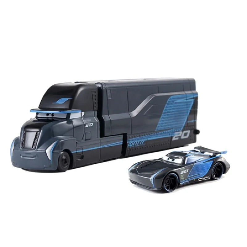 Disney Pixar Cars 3 Lightning McQueen, Jackson Storm, Cruz Ramirez, Hudson Mack Truck & Chick Hicks Toy Set Atypical Journey Store