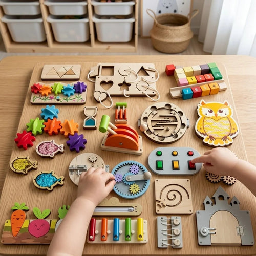 DIY Montessori Busy Board Accessories, Wooden Sensory Educational Toy, Fine Motor Skills & Cognitive Training Learning Toy for K Atypical Journey Store
