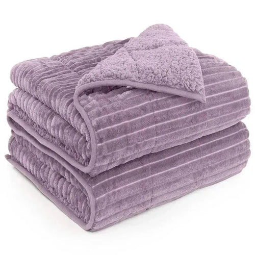 15lbs weighted blanket queen size dual sided cooling and warming all season design in dark grey and purple