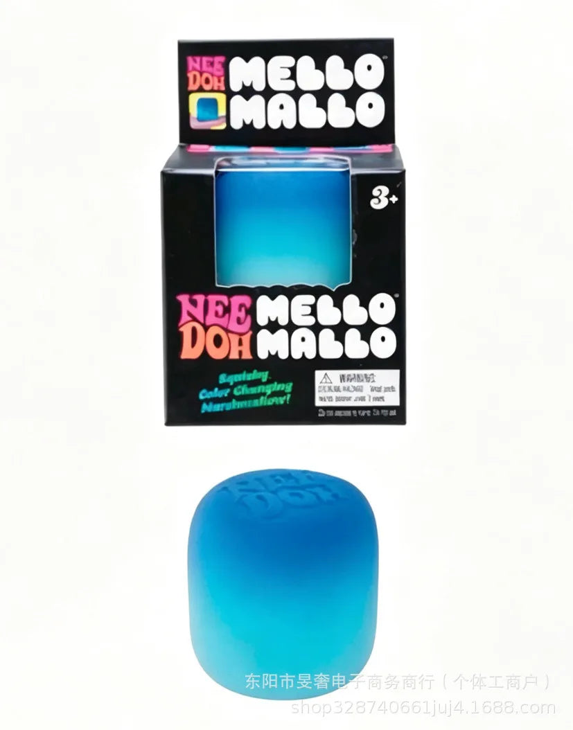 New Needoh Mello Mallo Uv Light Reactive Squish Toy Marshmallow Texture Slow Rising Squeeze Fidget Toy Sunlight Color Change Atypical Journey Store