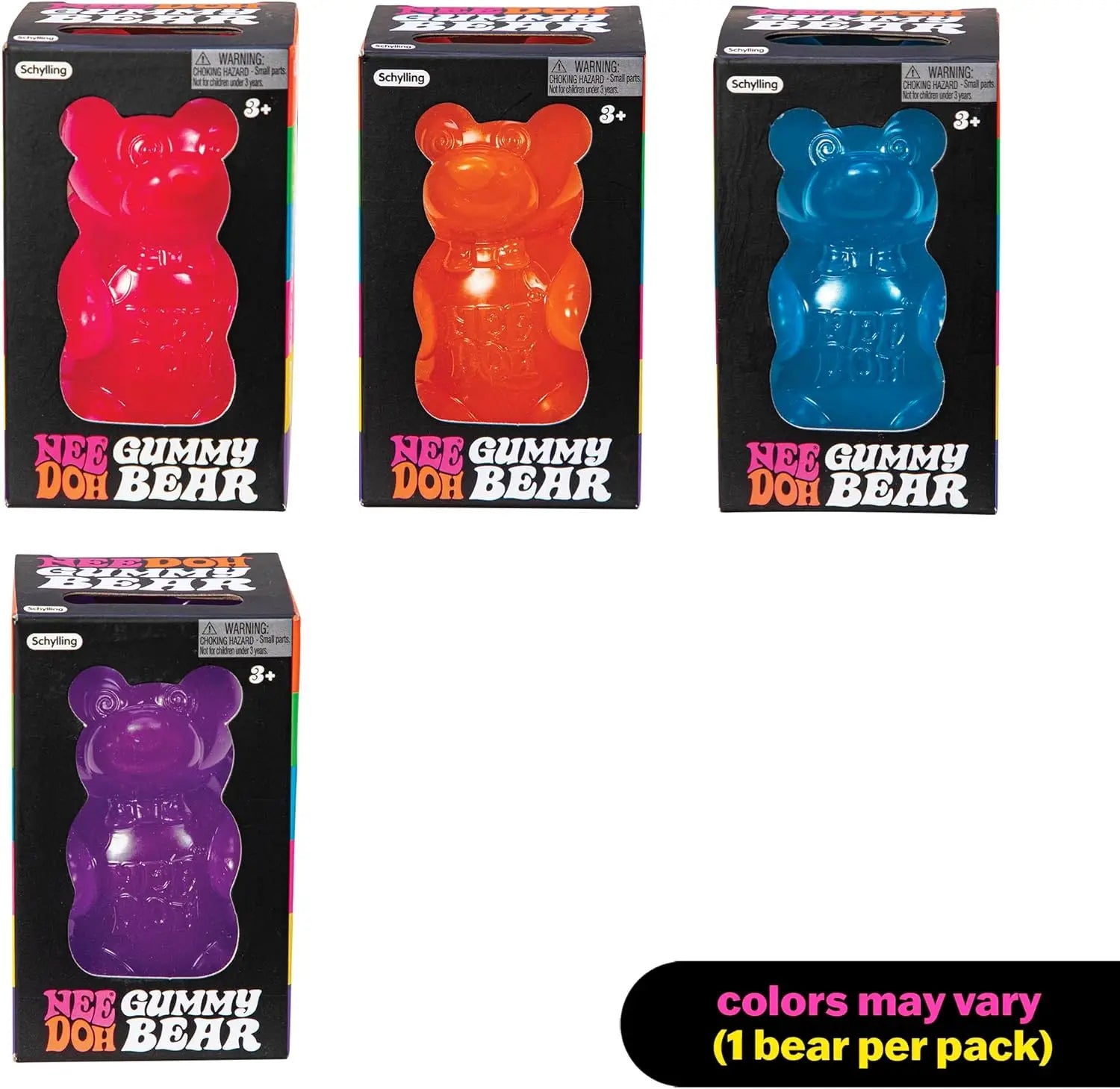 NeeDoh Gummy Bear Squishy Toy Soft Stress Relief Sensory Fidget Squeeze Toy for Kids & Adults Non-Toxic Anxiety Relief Desk Toy Atypical Journey Store