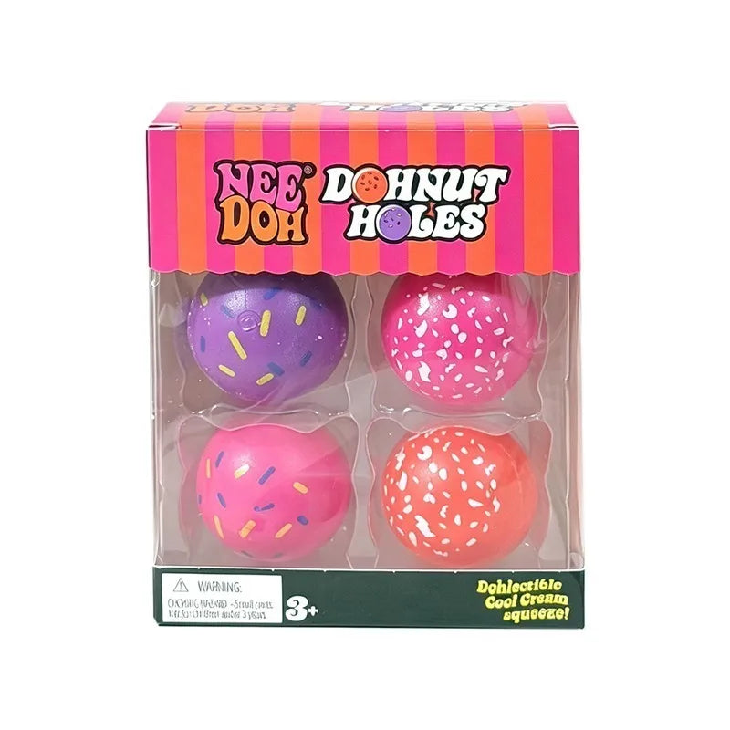Needoh Dohnut Holes 4 6 Pack Set Squish Stress Ball Toy Portable Colorful Sensory Squeeze Anxiety Relief for Adults Relax Gift Atypical Journey Store