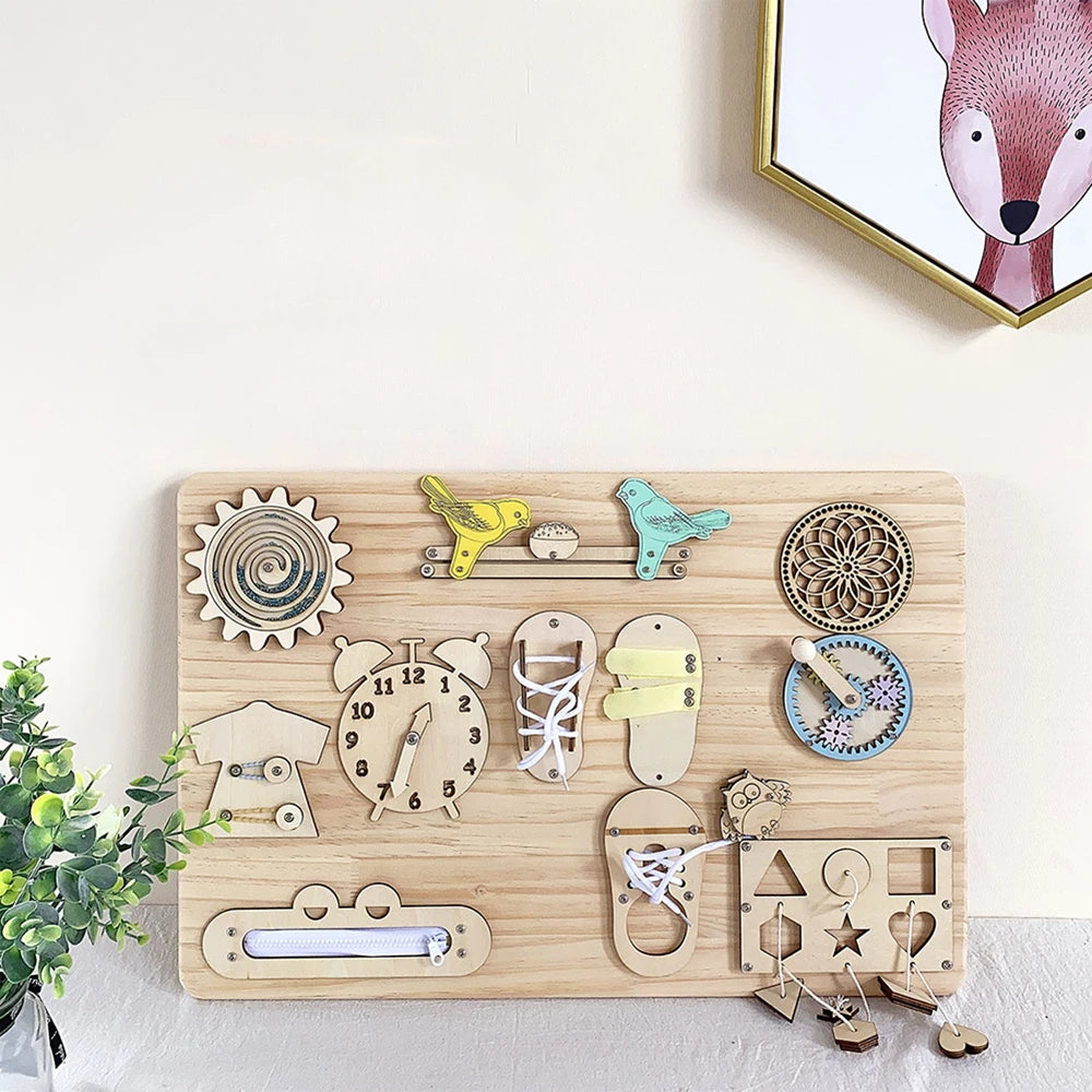 Wooden Busy Board DIY Toy Baby Montessori Sensory Activity Board Accessories For Children Locks Busyboard Parts Educational Toys Atypical Journey Store