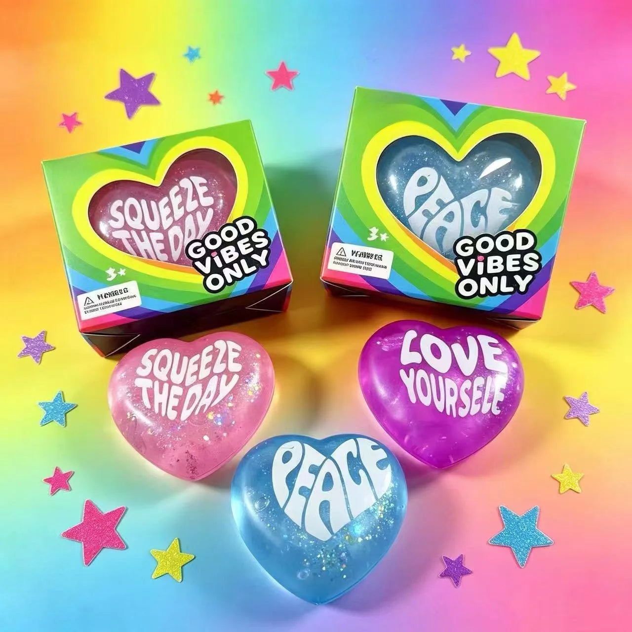 Heart-Shaped Squishy Toy, Soft and Comfortable to the Touch, Non-Sticky, Quick to Bounce Back, Cute and Compact, Portable Palm-Sized Toy. Size: 4Cm*3.8Cm/6.5Cm*6Cm Atypical Journey Store