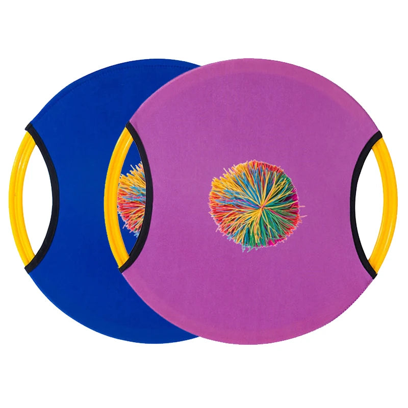 2PCS Outdoor Sports 28CM Flying Disc Trampoline Paddle Ball Game Toss and Catch Parent Child Interactive Sensory Toys Kids Adult Atypical Journey Store